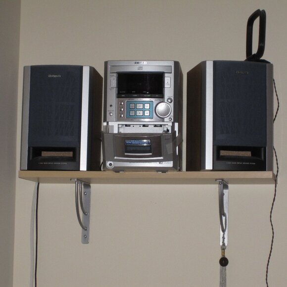 Floating Shelf Light Wood Color Metal Shelf Holder - Picture 2 of 5